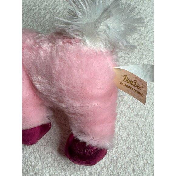 Dan Dee Collectors Choice Pink Unicorn Plush Toy Bow Sewn Eyes Stuff Animal Kids - Picture 4 of 4